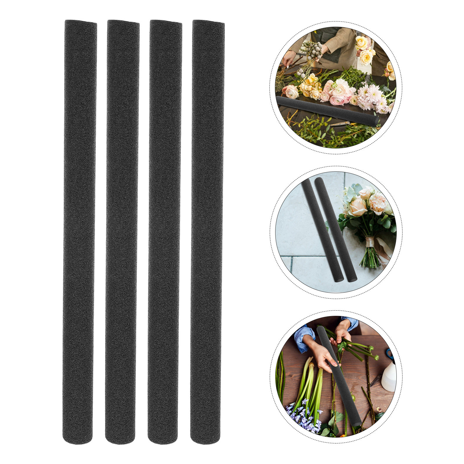 Anda Florist Supply - 8 Buah Batang Busa Bunga Hitam