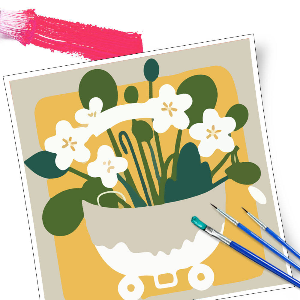 Lukisan dengan Nomor Kit Desa  - Florist Supply Vases ulasan dan harga