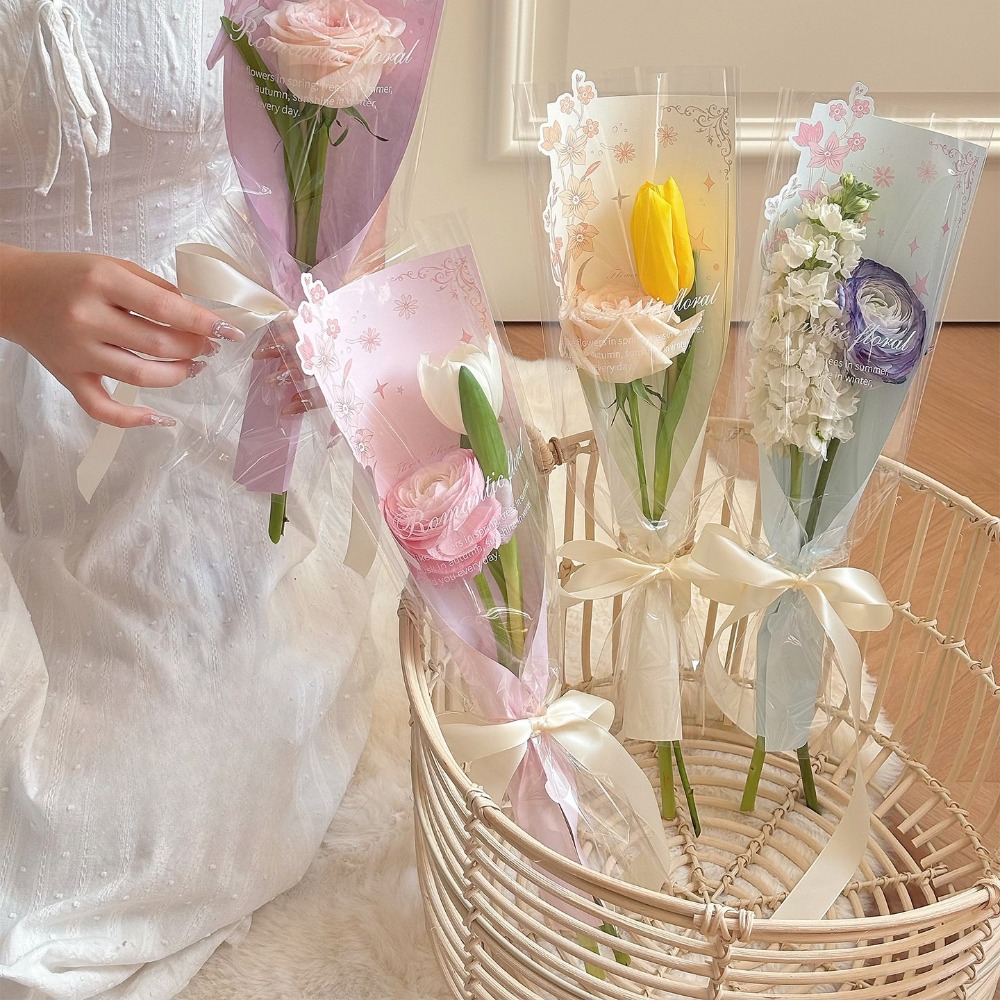 10Pcs Tas Kemasan Bunga Transp - Florist Supply House ulasan dan harga