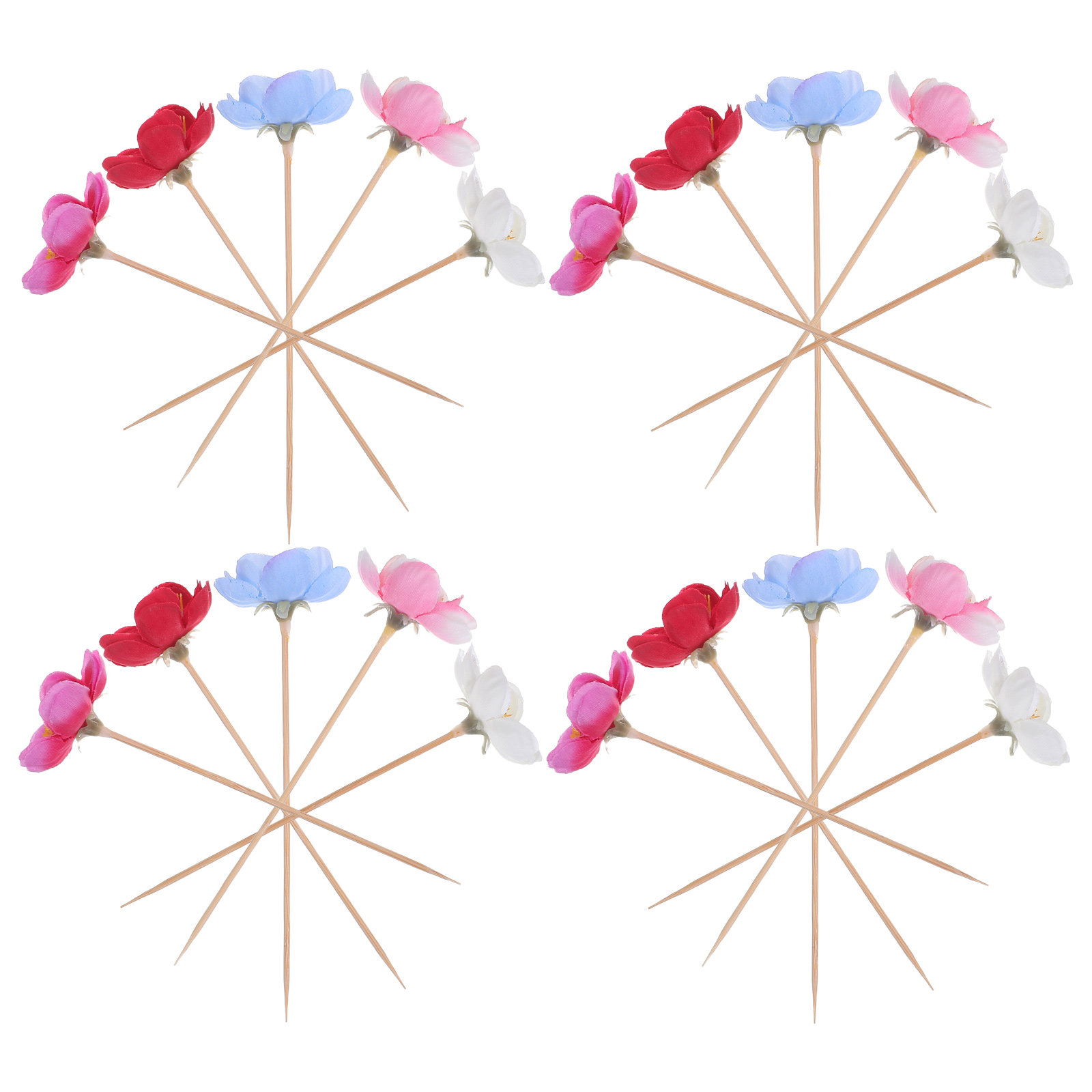 100Pcs Tusuk Sate Kayu Kokoh B - Floral Picks Wood ulasan dan harga